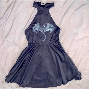 One of a kind hand painted dragon dress